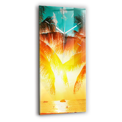 Horloge murale en verre rectangulaire Vacances Repos Été