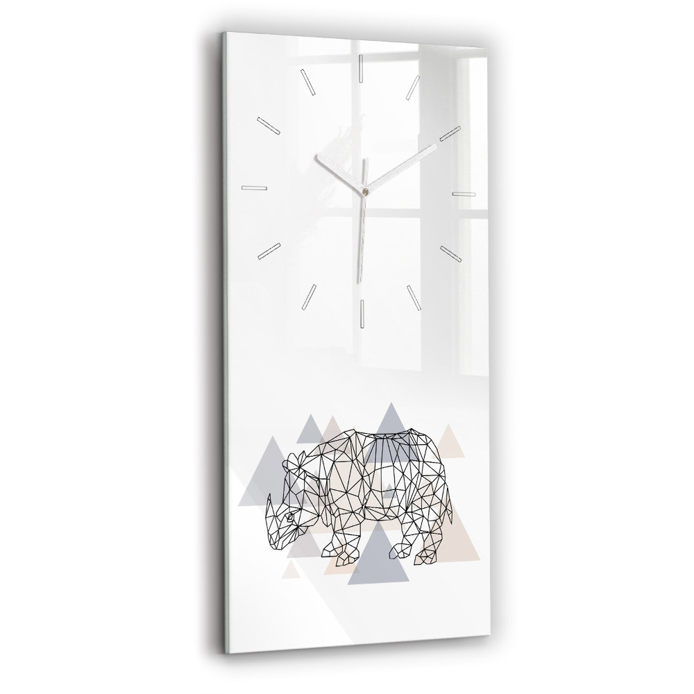 Horloge murale en verre rectangulaire Motif géométrique