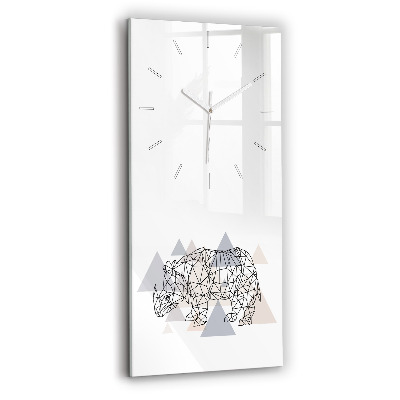 Horloge murale en verre rectangulaire Motif géométrique