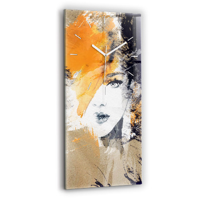 Horloge murale verticale Portrait de femme abstrait