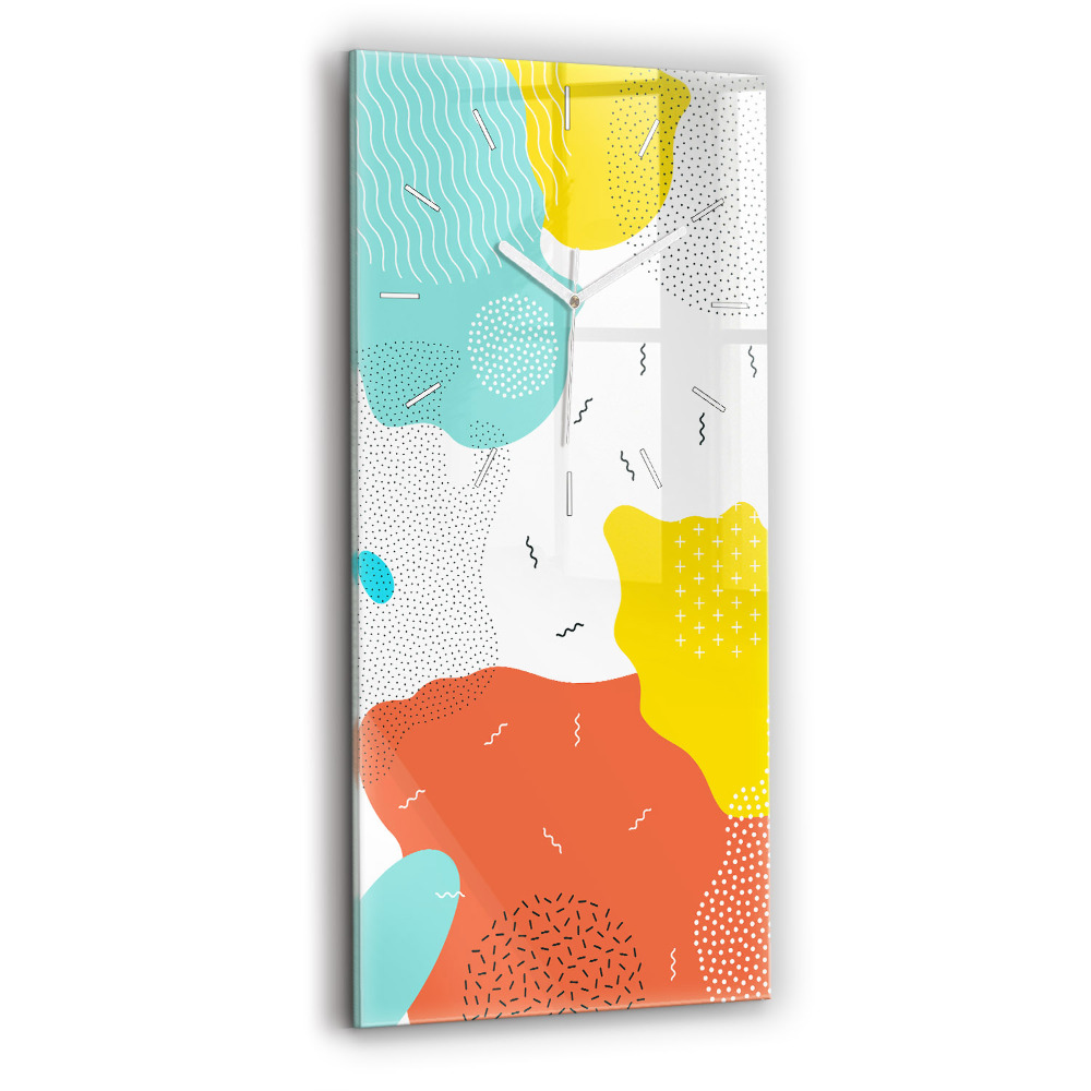 Horloge rectangulaire verticale POP abstraite