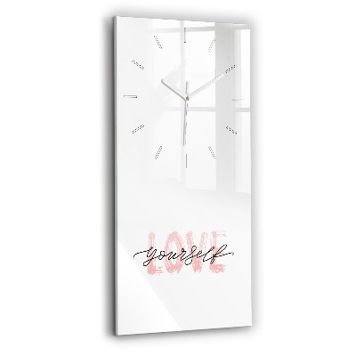 Horloge murale en verre rectangulaire Inscription 