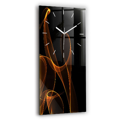Horloge murale verticale Lignes orange