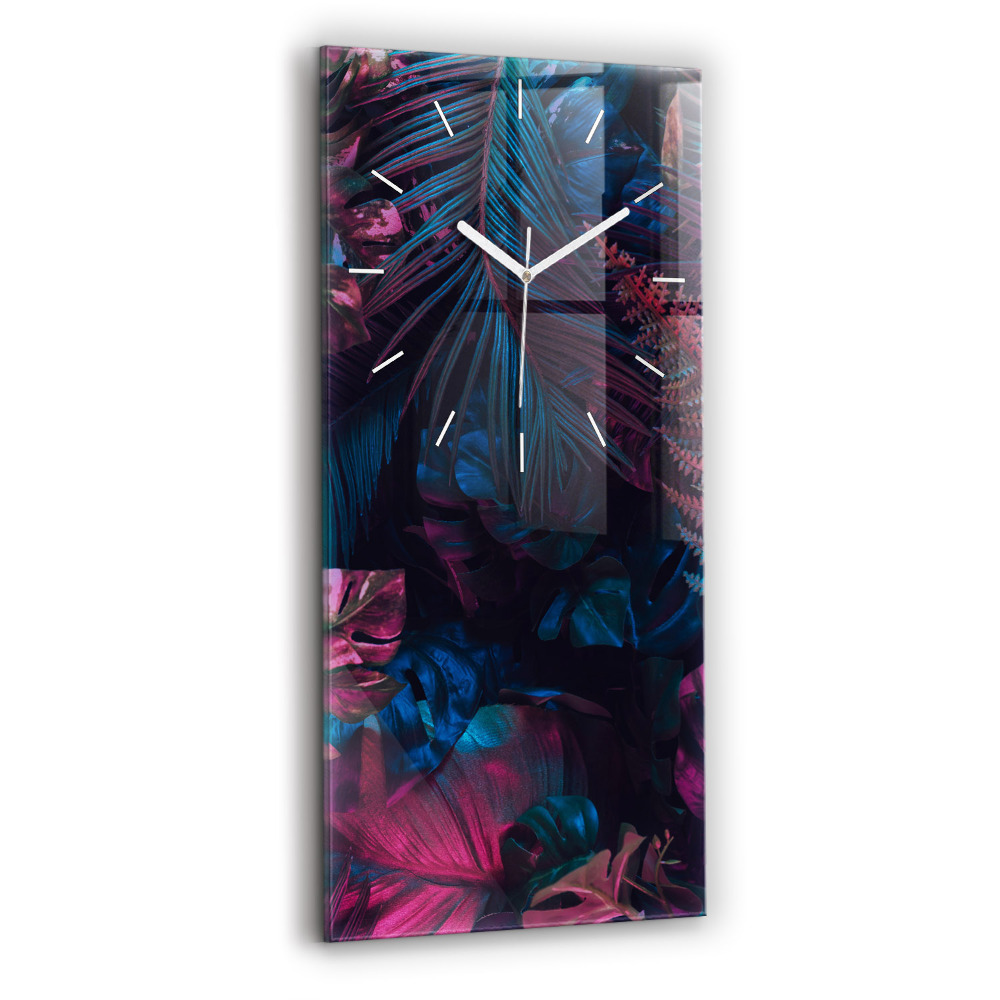 Horloge murale verticale Fleurs exotiques