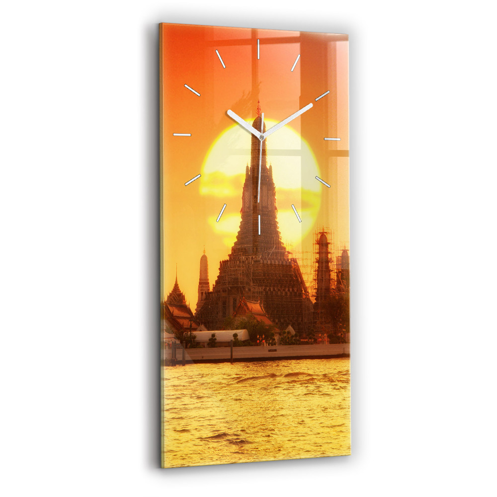 Horloge rectangulaire verticale Wat arun Bangkok Thaïlande