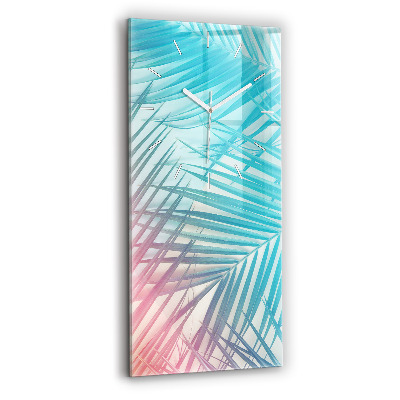 Horloge murale en verre rectangulaire Palmier tropical