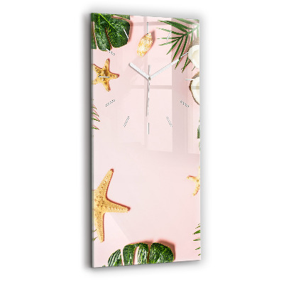 Horloge murale en verre rectangulaire Ambiance estivale