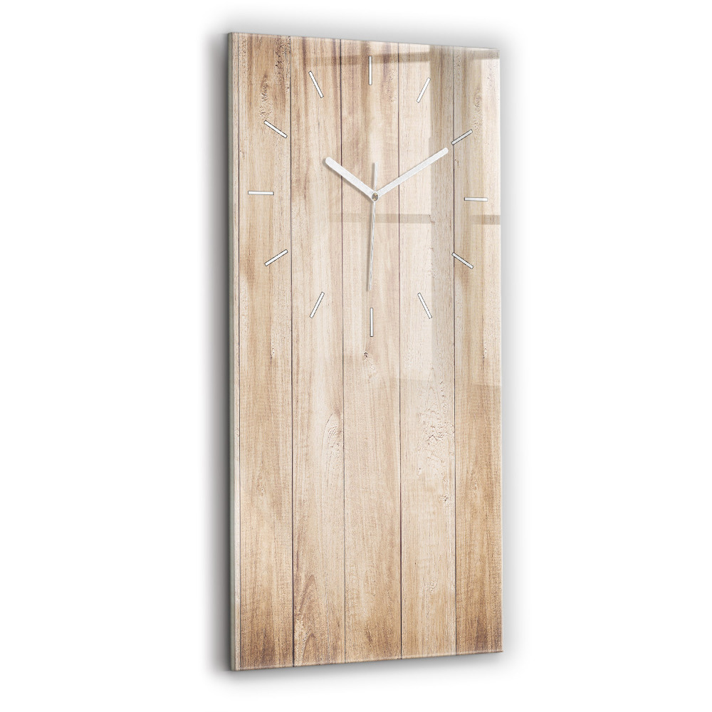 Horloge verticale en verre Texture de bois