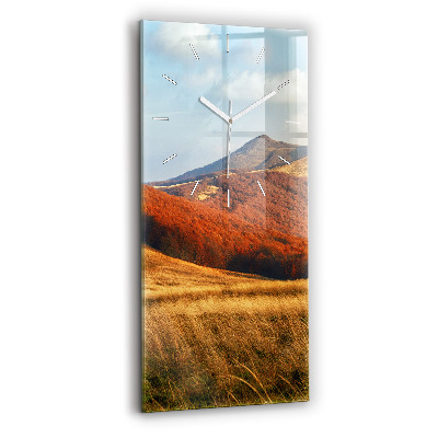 Horloge murale en verre rectangulaire Paysage de montagne