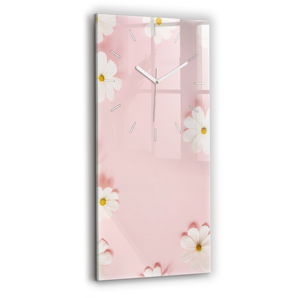 Horloge rectangulaire verticale Fleurs de marguerite