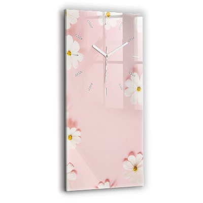 Horloge rectangulaire verticale Fleurs de marguerite