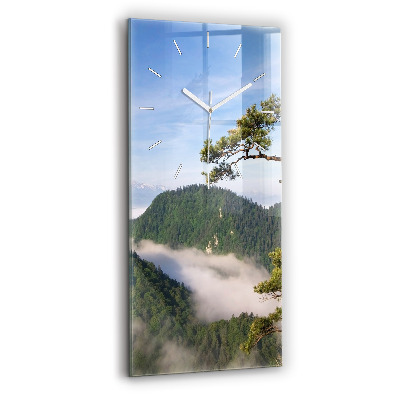 Horloge murale en verre rectangulaire Pic Sokolica dans les montagnes Pieniny