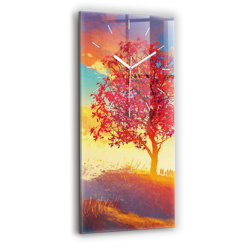 Horloge rectangulaire verticale Paysage d'automne