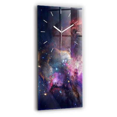 Horloge murale en verre rectangulaire Galaxie et étoiles