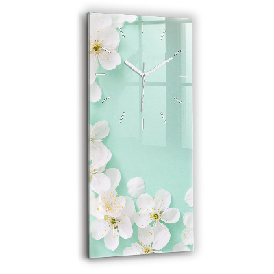 Horloge rectangulaire verticale Fleurs de pommier