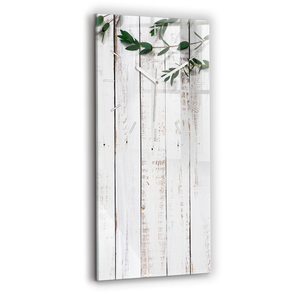 Horloge murale verticale Planches en bois clair