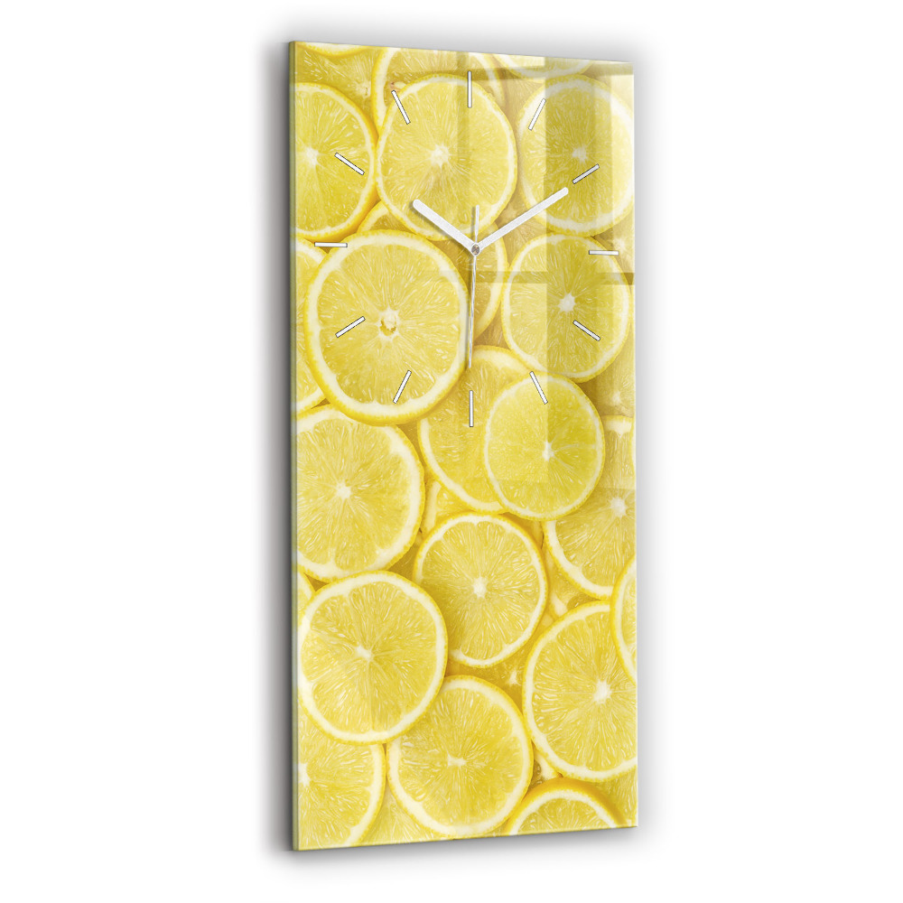 Horloge murale en verre rectangulaire Tranches de citron