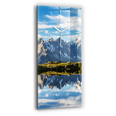 Horloge murale en verre rectangulaire Vallée de Chamonix, Alpes françaises