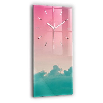 Horloge rectangulaire verticale Dégradé de ciel et de montagne