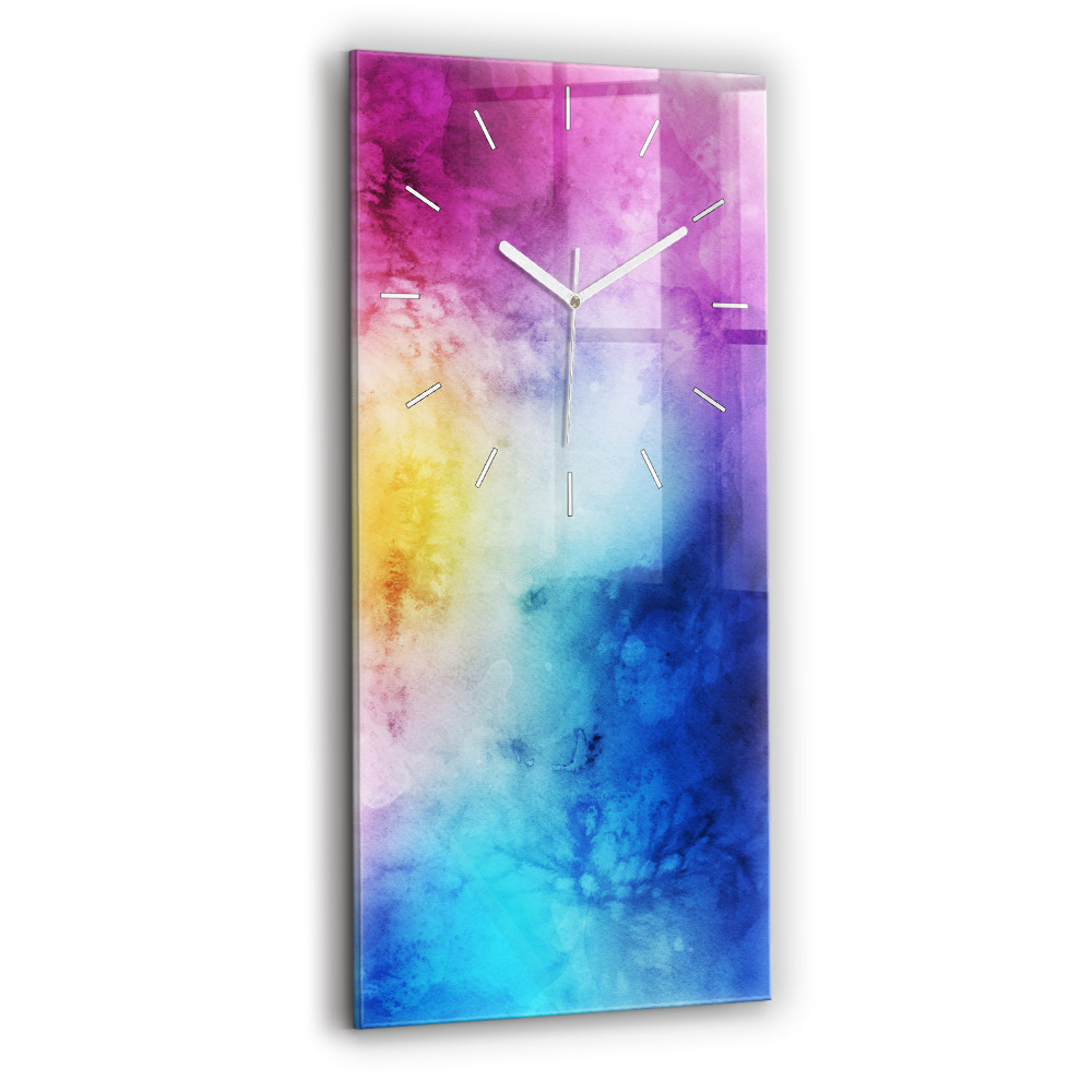 Horloge murale en verre rectangulaire Taches colorées
