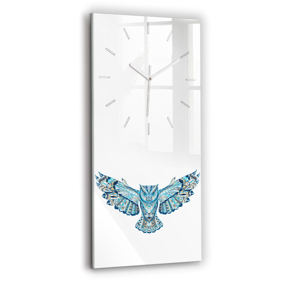 Horloge rectangulaire verticale Hibou en vol