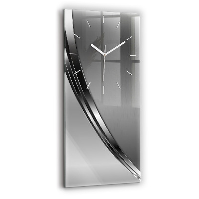 Horloge murale en verre rectangulaire Lignes argentées