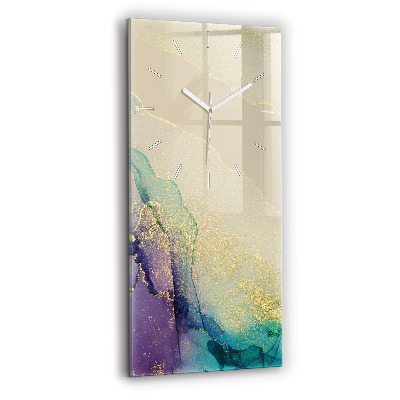 Horloge verticale en verre Abstraction de couleur