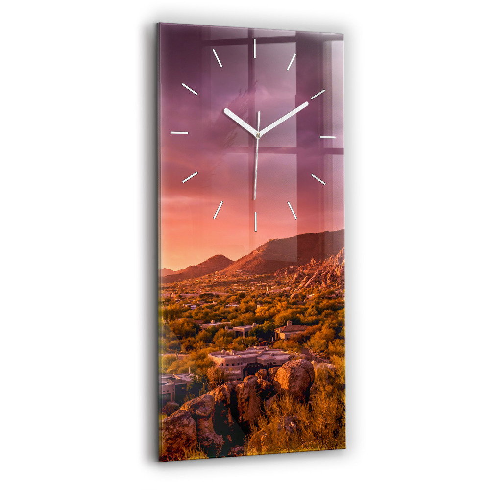 Horloge murale verticale Coucher de soleil à North Scottsdale