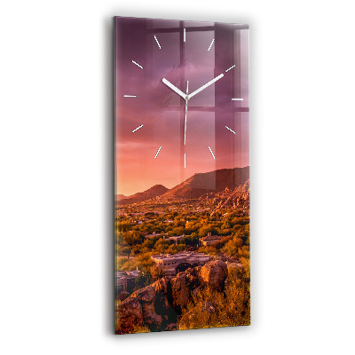 Horloge murale verticale Coucher de soleil à North Scottsdale