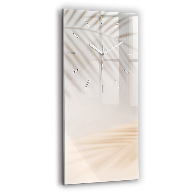 Horloge murale en verre rectangulaire Crème abstraite