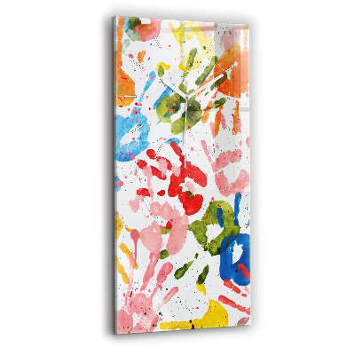 Horloge rectangulaire verticale Empreintes de mains d'enfants