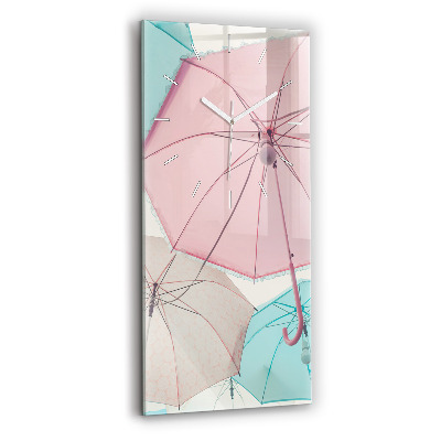 Horloge rectangulaire verticale Parapluies pastel