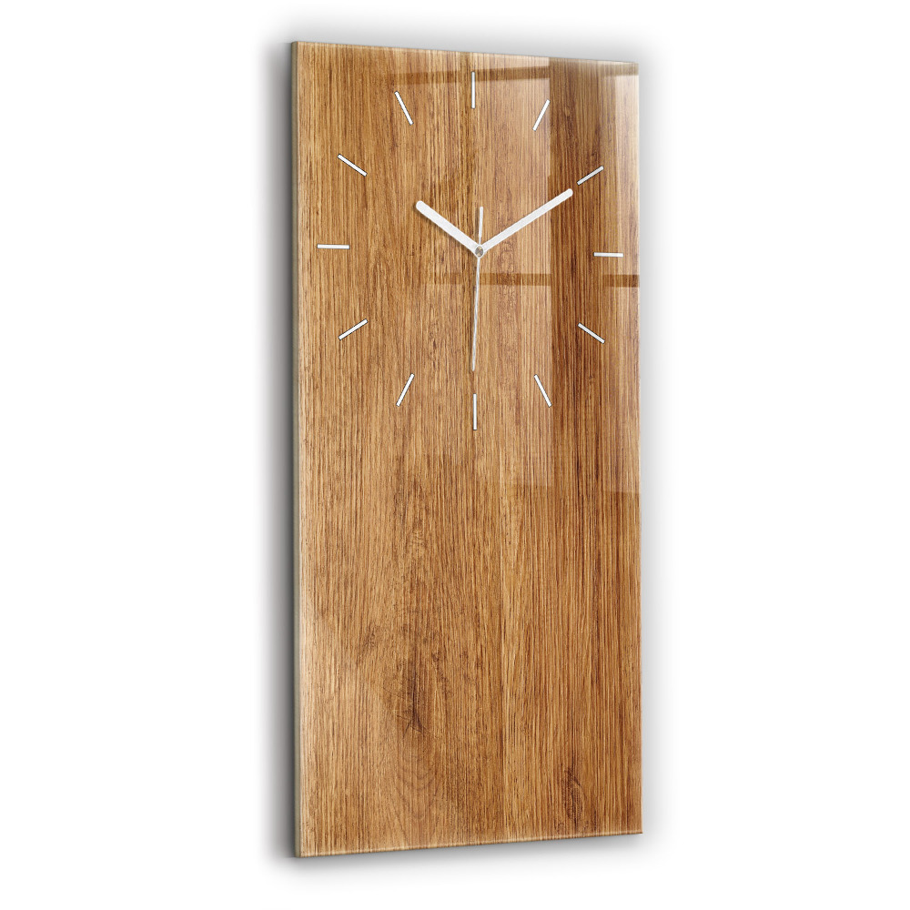 Horloge murale en verre rectangulaire Bois clair
