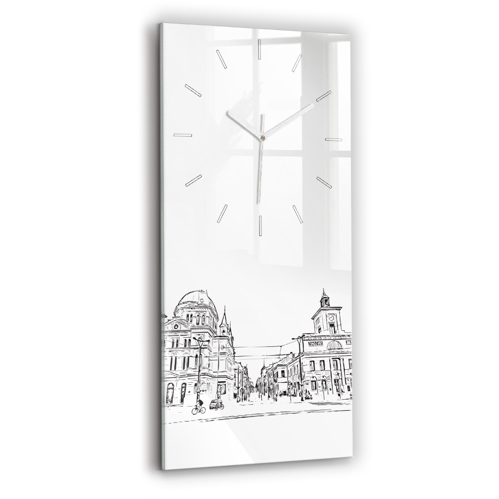 Horloge verticale en verre Illustration de la ville de Poznan