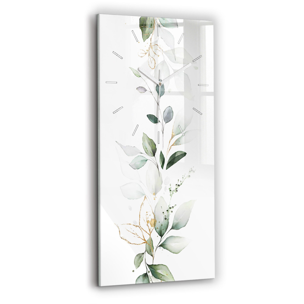 Horloge murale verticale Feuilles abstraites