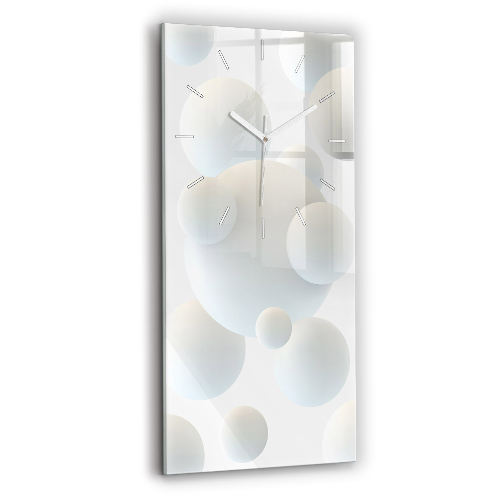 Horloge verticale en verre Boules abstraites