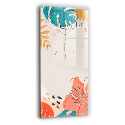 Horloge rectangulaire verticale Plantes hawaïennes