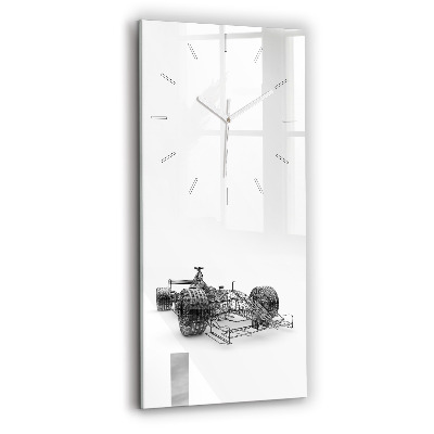 Horloge murale en verre rectangulaire Structure d'une voiture de F1