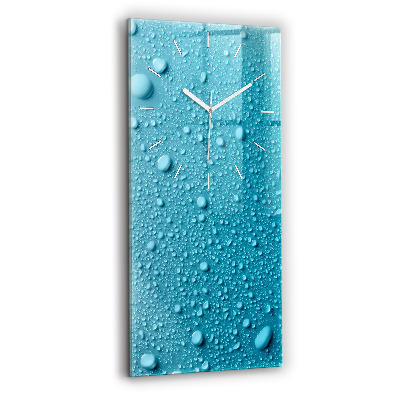 Horloge verticale en verre Gouttes d'eau sur verre