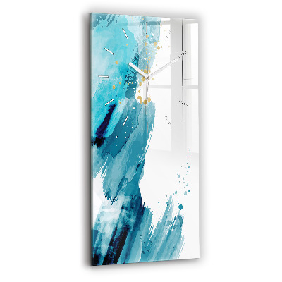 Horloge murale en verre rectangulaire Coups de pinceau