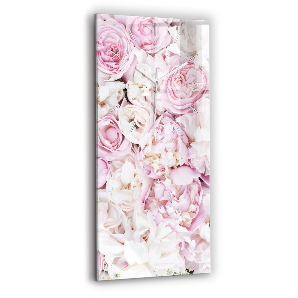 Horloge rectangulaire verticale Fleurs décoratives