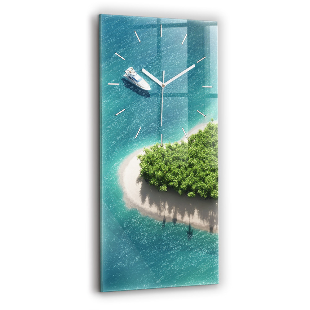 Horloge rectangulaire verticale Île du cœur