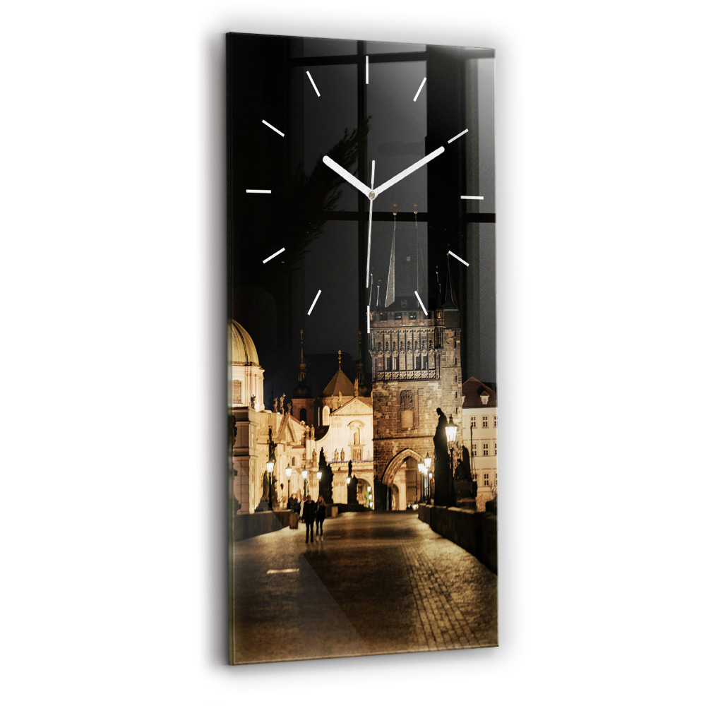 Horloge murale en verre rectangulaire Pont Charles à Prague