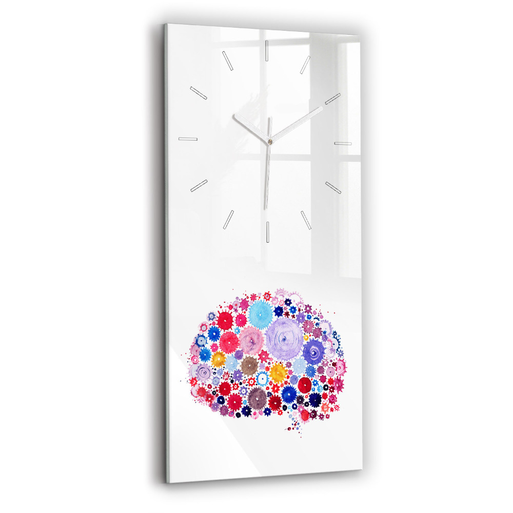 Horloge murale en verre rectangulaire Illustration abstraite colorée