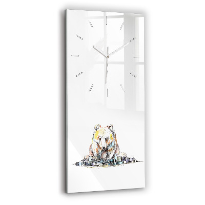 Horloge rectangulaire verticale Ville des ours abstraite