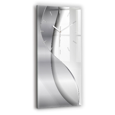 Horloge murale en verre rectangulaire Abstraction argentée