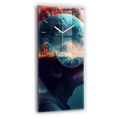 Horloge murale verticale Monde futuriste