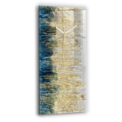 Horloge murale en verre rectangulaire Motif décoratif et or