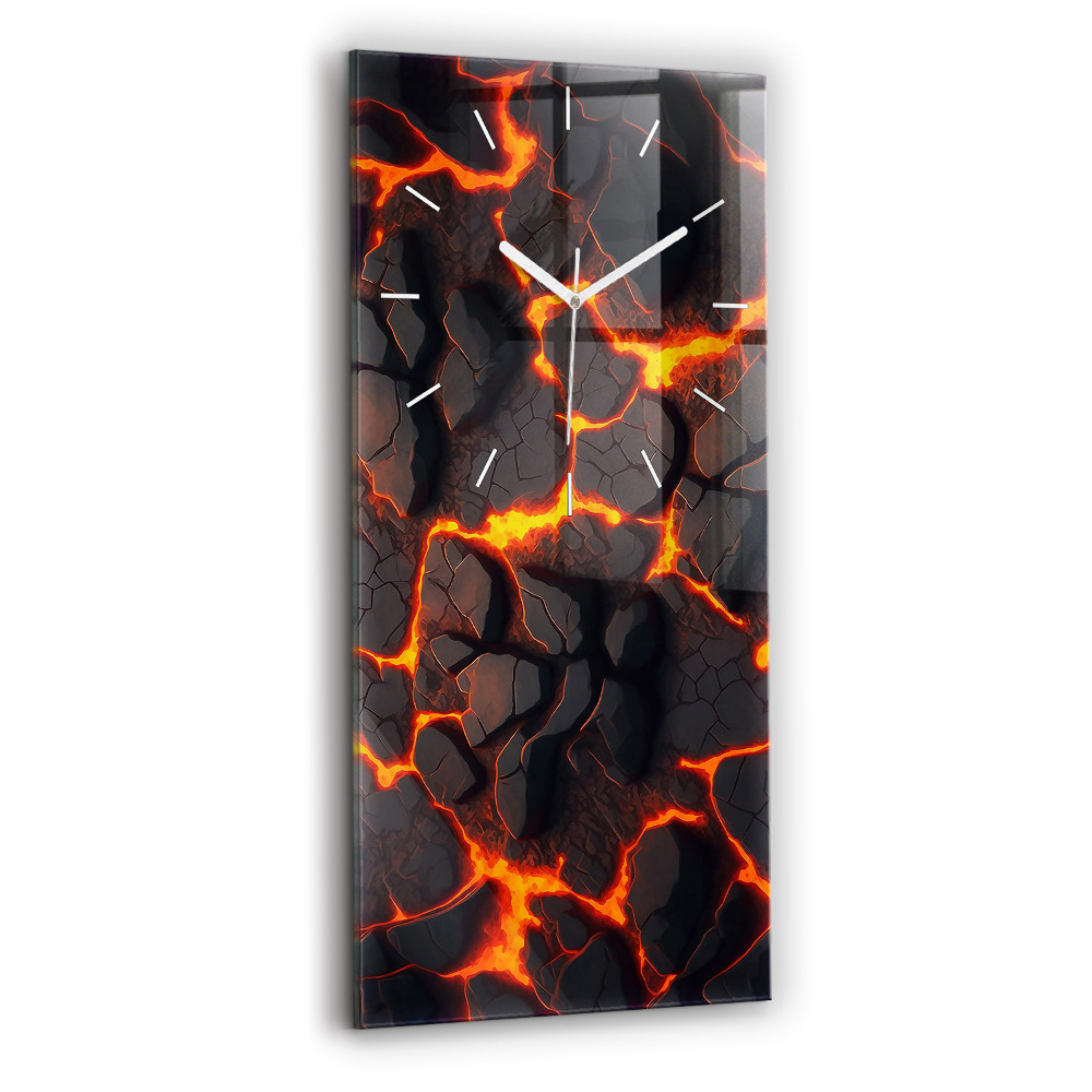 Horloge murale en verre rectangulaire Volcan de lave