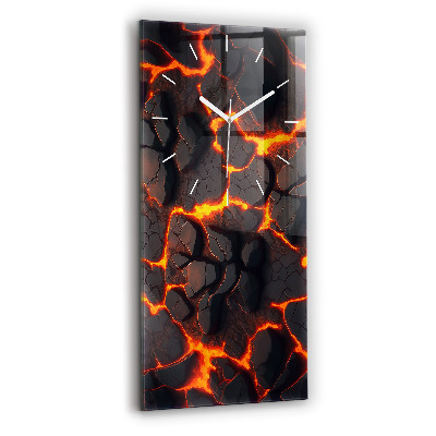 Horloge murale en verre rectangulaire Volcan de lave